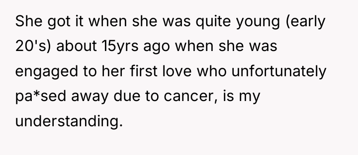 She got it when she was quite young (early 20's)...
