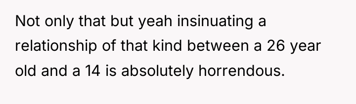 Not only that but yeah insinuating a relationship of that...