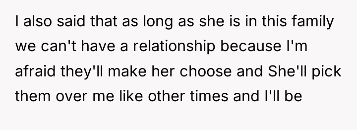 I also said that as long as she is in...