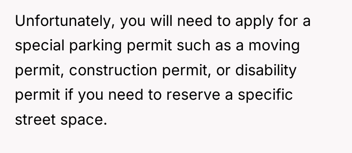 Unfortunately, you will need to apply for a special parking...