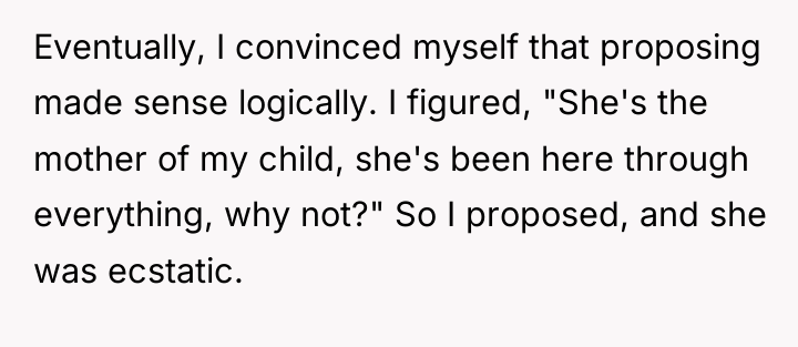 Eventually, I convinced myself that proposing made sense logically. I...