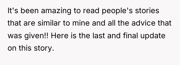It's been amazing to read people's stories that are similar...