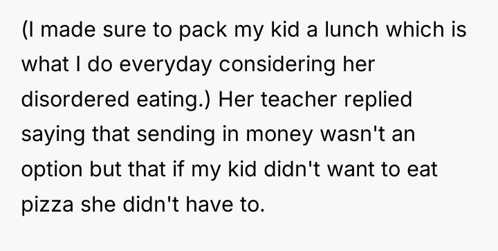 (I made sure to pack my kid a lunch which...