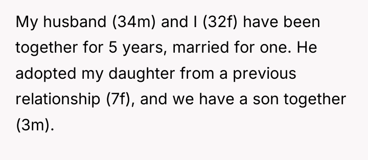 My husband (34m) and I (32f) have been together for...