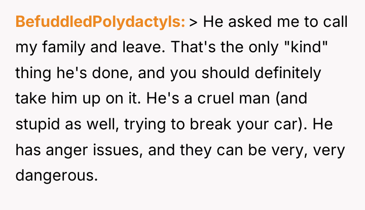 BefuddledPolydactyls > He asked me to call my family and...