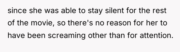 since she was able to stay silent for the rest...