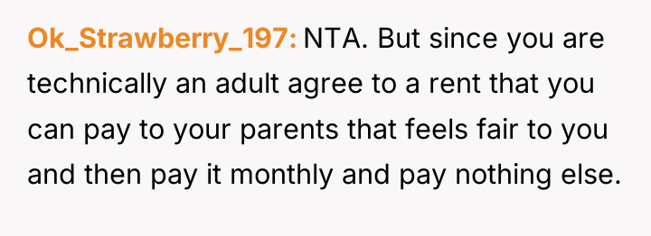 Ok_Strawberry_197 NTA. But since you are technically an adult agree...