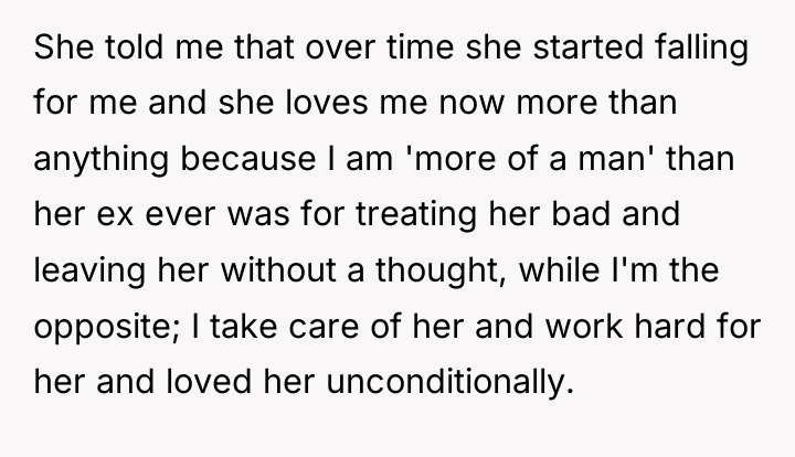 She told me that over time she started falling for...