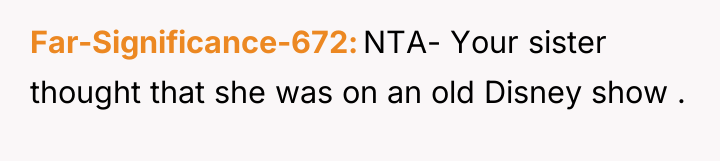 Far-Significance-672 NTA- Your sister thought that she was on an...