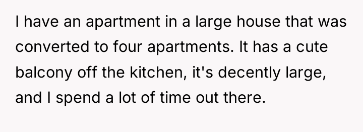 I have an apartment in a large house that was...