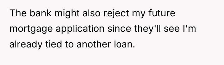 The bank might also reject my future mortgage application since...
