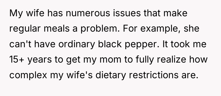 My wife has numerous issues that make regular meals a...