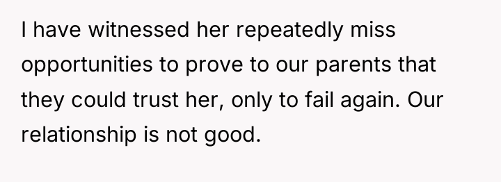 I have witnessed her repeatedly miss opportunities to prove to...