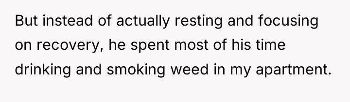 But instead of actually resting and focusing on recovery, he...