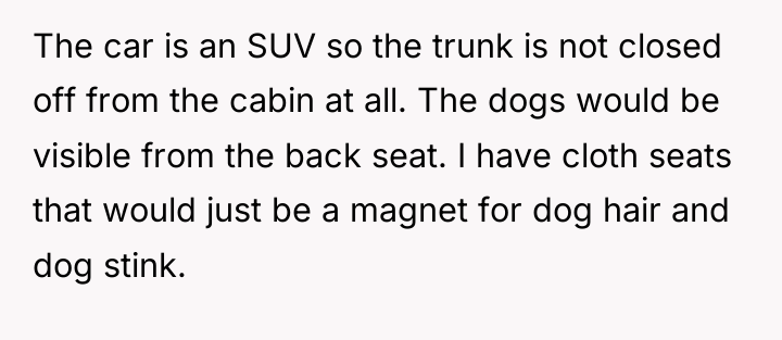 The car is an SUV so the trunk is not...