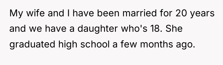 My wife and I have been married for 20 years...