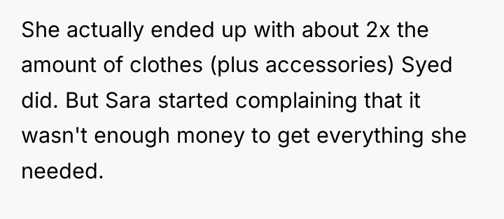 She actually ended up with about 2x the amount of...