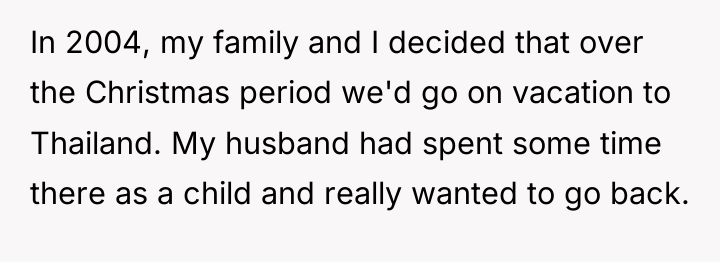 In 2004, my family and I decided that over the...