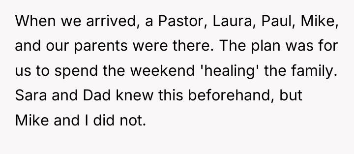 When we arrived, a Pastor, Laura, Paul, Mike, and our...