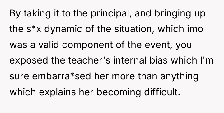 By taking it to the principal, and bringing up the...