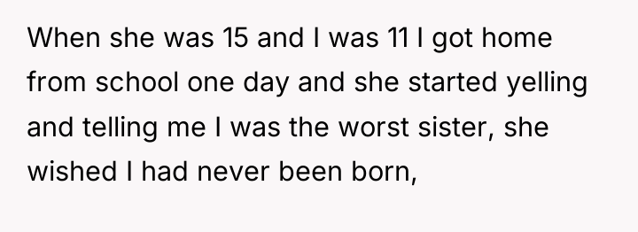 When she was 15 and I was 11 I got...