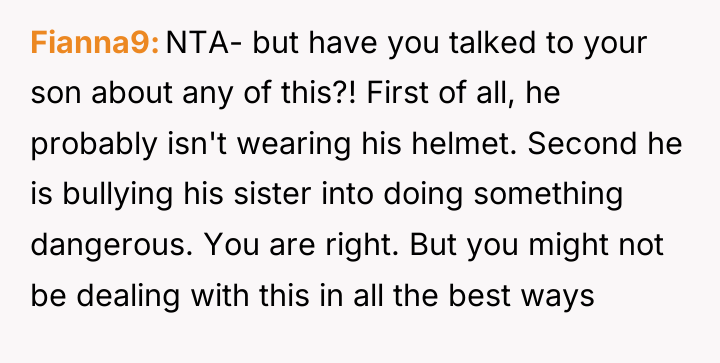 Fianna9 NTA- but have you talked to your son about...