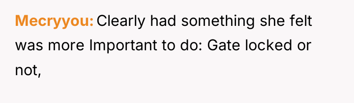 Mecryyou Clearly had something she felt was more Important to...