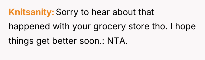 Knitsanity Sorry to hear about that happened with your grocery...