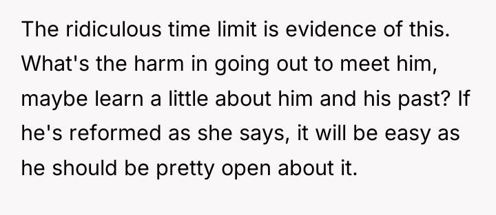 The ridiculous time limit is evidence of this. What's the...