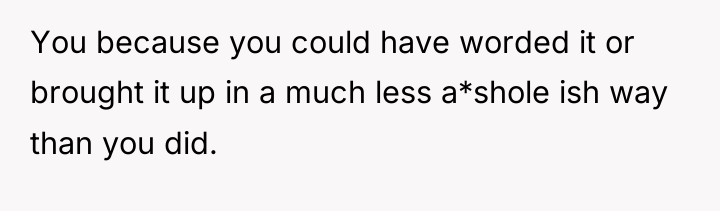 You because you could have worded it or brought it...