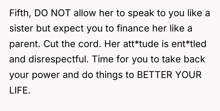 Fifth, DO NOT allow her to speak to you like...