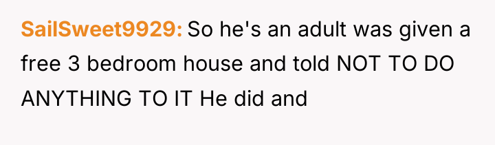 SailSweet9929 So he's an adult was given a free 3...