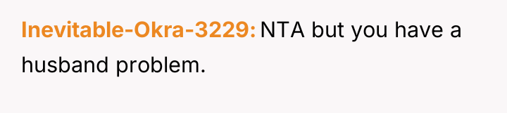 Inevitable-Okra-3229 NTA but you have a husband problem.