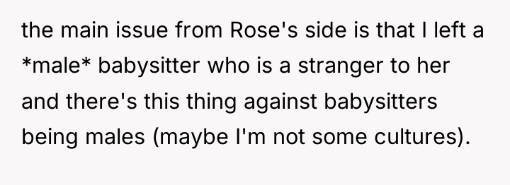 the main issue from Rose's side is that I left...