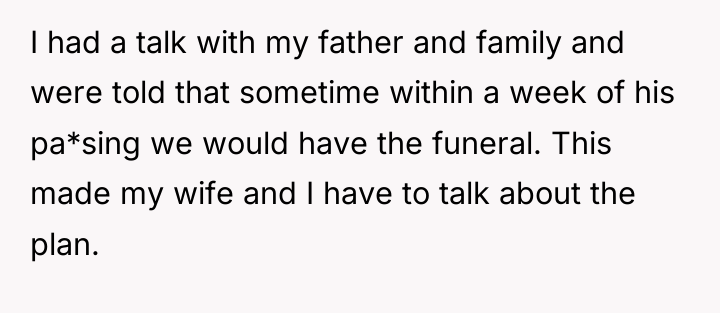 I had a talk with my father and family and...