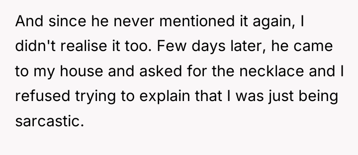 And since he never mentioned it again, I didn't realise...