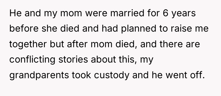 He and my mom were married for 6 years before...