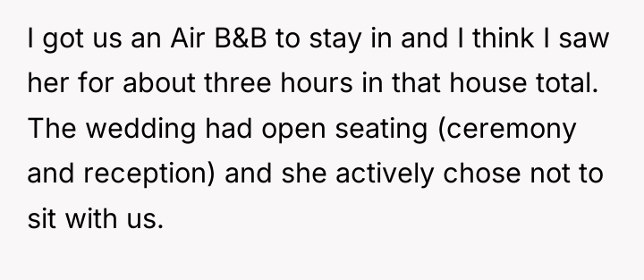 I got us an Air B&B to stay in and...