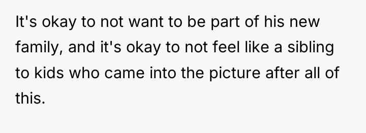 It's okay to not want to be part of his...