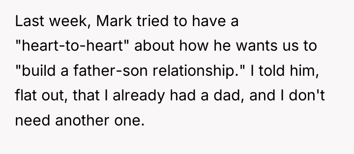 Last week, Mark tried to have a "heart-to-heart" about how...