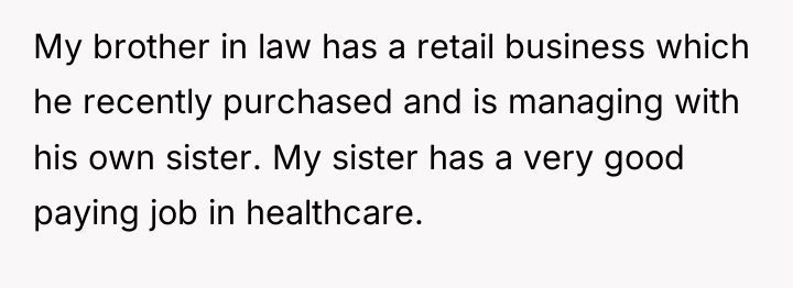 My brother in law has a retail business which he...