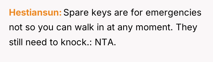 Hestiansun Spare keys are for emergencies not so you can...