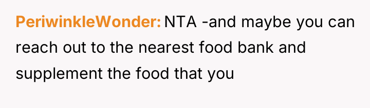 PeriwinkleWonder NTA -and maybe you can reach out to the...