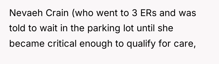 Nevaeh Crain (who went to 3 ERs and was told...
