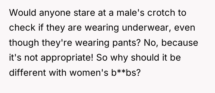 Would anyone stare at a male's crotch to check if...