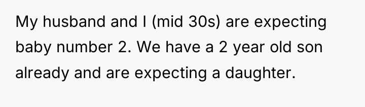 My husband and I (mid 30s) are expecting baby number...