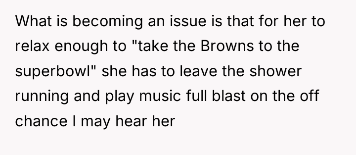 What is becoming an issue is that for her to...