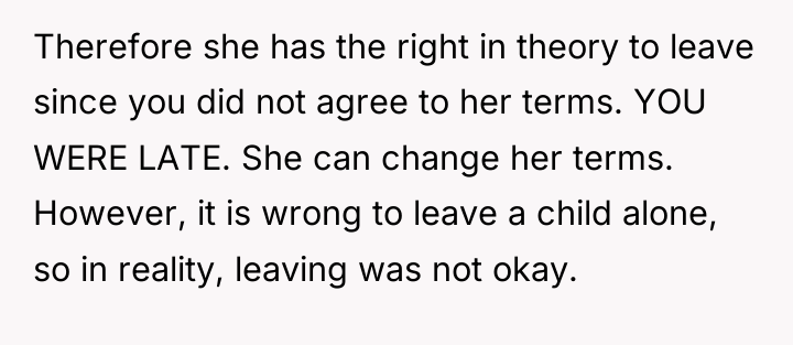 Therefore she has the right in theory to leave since...