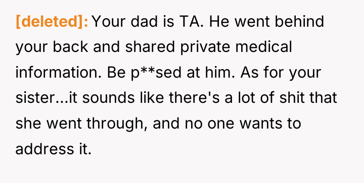 [deleted] Your dad is TA. He went behind your back...