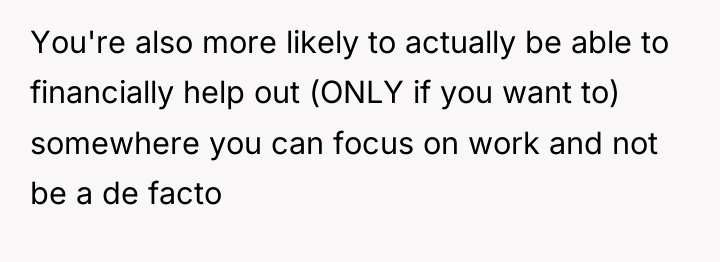 You're also more likely to actually be able to financially...